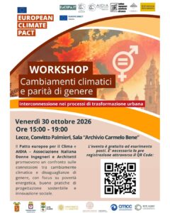 CAMBIAMENTI CLIMATICI E PARITÀ DI GENERE: A LECCE UN WORKSHOP SULLE SFIDE DELLA TRASFORMAZIONE URBANA E IL CONTRASTO ALLA POVERTÀ ENERGETICA